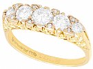 1.10ct Diamond and 18ct Yellow Gold Five Stone Ring - Vintage Circa 1976