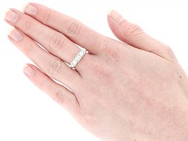 1970s Five Stone Diamond Ring Wearing 