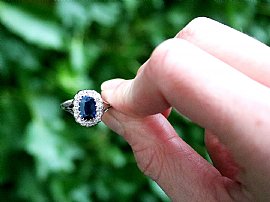 Blue Sapphire and Diamond Ring Outside 