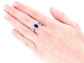 Blue Sapphire and Diamond Ring Wearing 