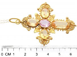 antique gold topaz pendant size 