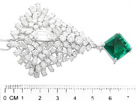 Zambian Emerald Brooch with Diamonds