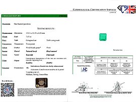 Zambian Emerald Brooch with Diamonds Certificate 