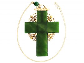 Cross Pendant with Nephrite 