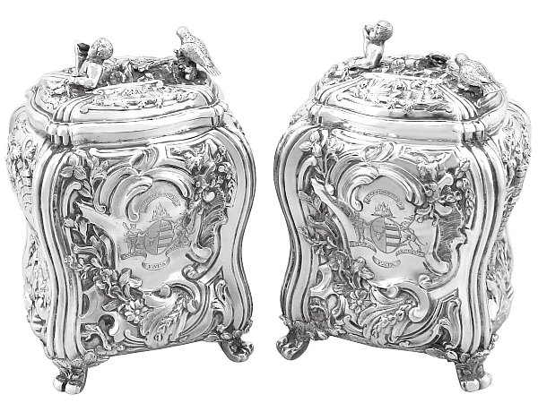 Georgian Silver Tea Caddies Boxed