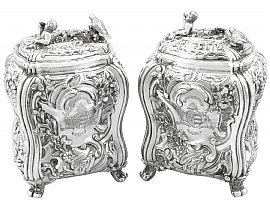 Sterling Silver Tea Caddies - Antique George II (1750)