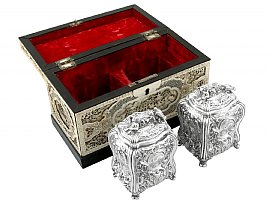 Georgian Silver Tea Caddies Boxed 