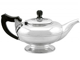 Sterling Silver Teapot - Arts and Crafts Style - Antique George V (1931)