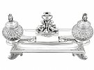 Sterling Silver and Glass Inkstand / Desk Standish - Antique Victorian (1899)