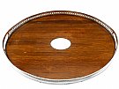 Sterling Silver and Oak Wood Galleried Tray - Antique Victorian (1879)