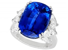16 Carat Sapphire Ring with Diamonds