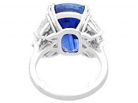 16 Carat Sapphire Ring with Diamonds Reverse 