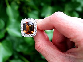 Antique Citrine Diamond Ring