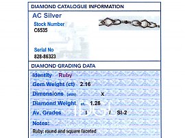 Edwardian Ruby and Diamond Bracelet  grading card