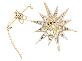 Diamond Star Brooch Victorian - Pin Removed
