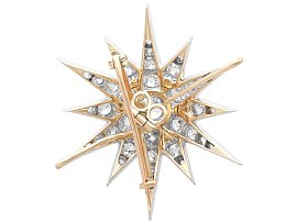 Diamond Star Brooch Reverse 