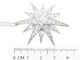 Diamond Star Brooch Victorian with Ruler