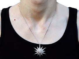 Diamond Star Brooch Victorian Wearing Necklace