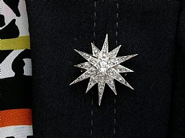 Wearing Diamond Star Brooch Victorian