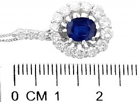 Vintage Sapphire and Diamond Pendant UK Size 