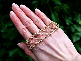 Vintage Diamond Bracelet 18k Gold Outside
