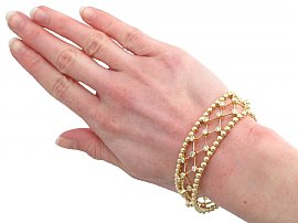 Vintage Diamond Bracelet 18k Gold On hand