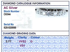 Independent Diamond Grading Card