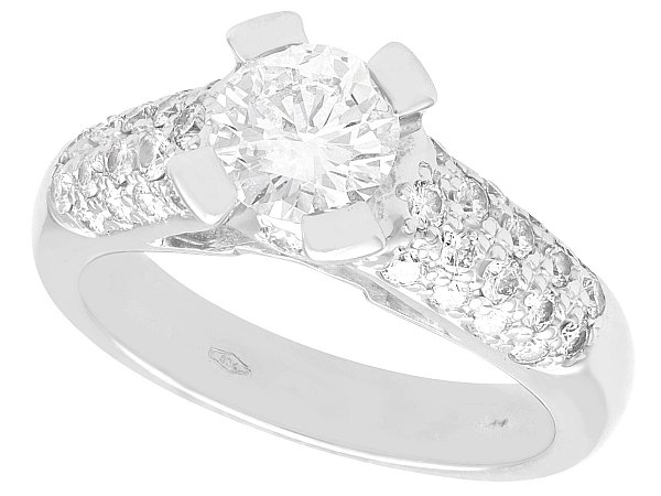 1 Carat Diamond Engagement Ring White Gold