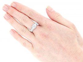 1 Carat Diamond Engagement Ring White Gold Wearing Image