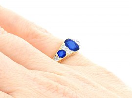 Sapphire Dress Ring on the Hand