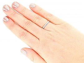 1920s Diamond Eternity Ring White Gold  Wearing Image