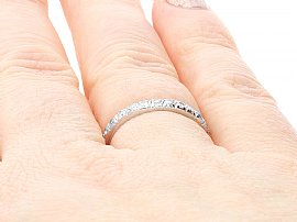 1920s Diamond Eternity Ring on the hand