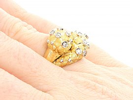 wearing gold diamond ring