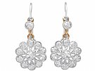 2.46ct Diamond and 15ct Yellow Gold Cluster Earrings - Antique Circa 1920