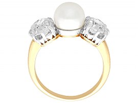 Pearl and Diamond Trilogy Ring