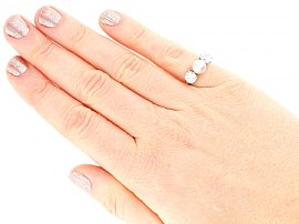 Pearl and Diamond Trilogy Ring Wearing Image