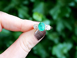Victorian Emerald and Diamond Ring Outside 