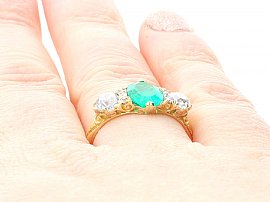 Victorian Emerald Ring On the Hand