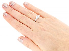 Diamond Solitaire with Diamond Shoulders Wearing Image