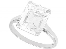 Certified 5 Carat Emerald Cut Diamond Ring