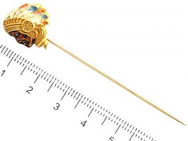 Antique Indian Chief Tie Pin Measurements