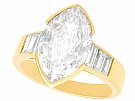 3.93ct Diamond and 18ct Yellow Gold Solitaire Ring - Vintage Circa 1980