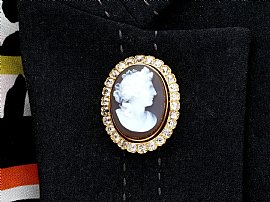 Antique Cameo Brooch Wearing Image