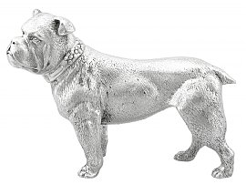 Vintage Silver Dog Figurine 