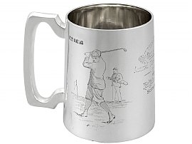 Sterling Silver Golfing Mug - Antique Edwardian