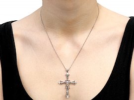 Diamond Cross Pendant in Platinum