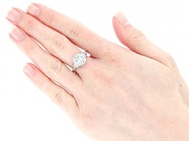 1930s Diamond Solitaire Engagement Ring Wearing Image