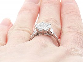 1930s Solitaire Ring Being Worn