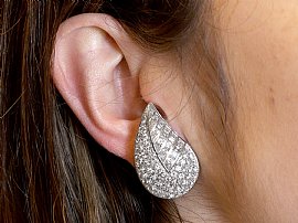 Vintage Diamond Clip On Earrings