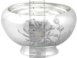 Antique Silver Serving Bowl Size 